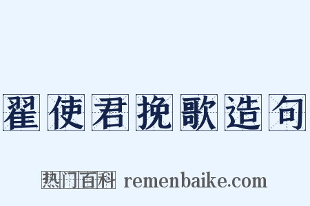 翟使君挽歌造句是什么意思的图片